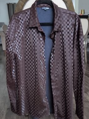 Fashion Nova Chocolate Brown Checkered 3 Piece Outfit